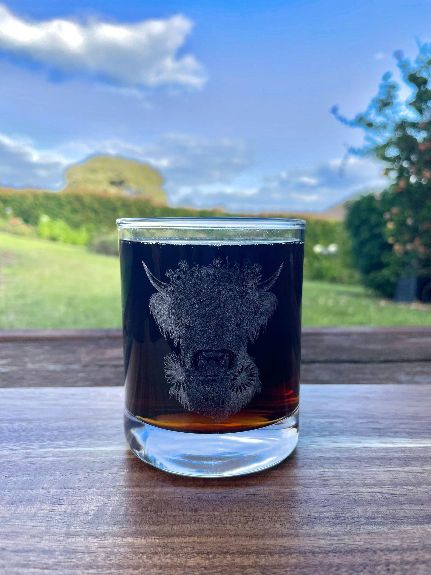 Highland Cow Tumbler Glass Laser engraved Personalized Housewarming Birthday Farming Gift Mother Day Easter Drinking Glassware