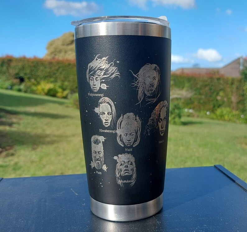 Unique Travel Cup MATARIKI Coffee Mug Black Tumbler 20oz Insulated Tumbler Laser Engraved Stainless Steel