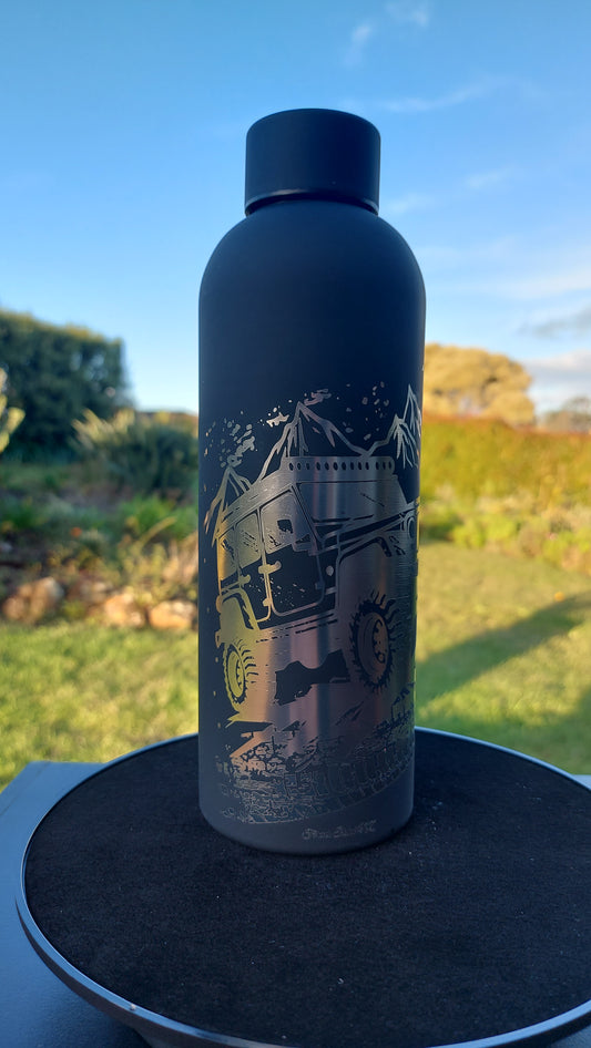 Unique Engraved Water Bottle 500ml Laser Engraved Stainless Steel Gifts Can be Personalised Drink Bottle Off Roading 4 x 4 trucks dirty Cars