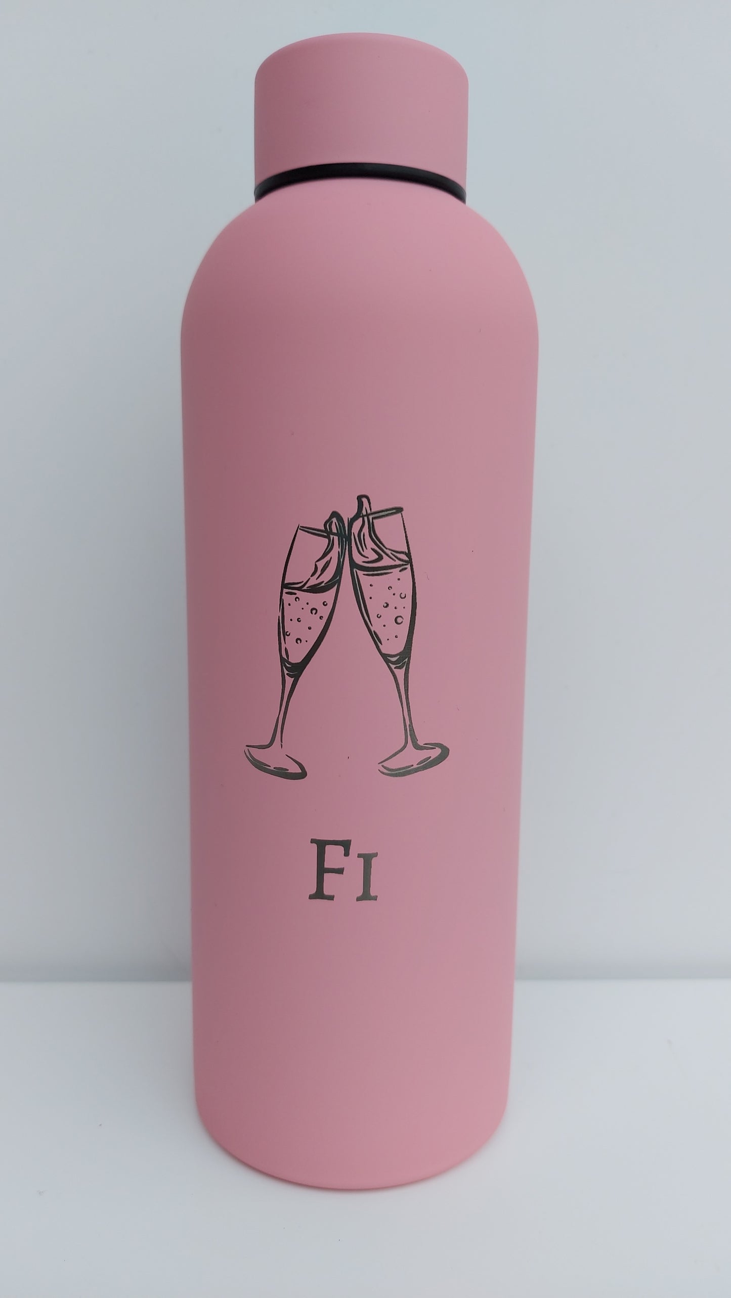 Champagne Glass Personalised Water Bottle - 500ml Various Colours