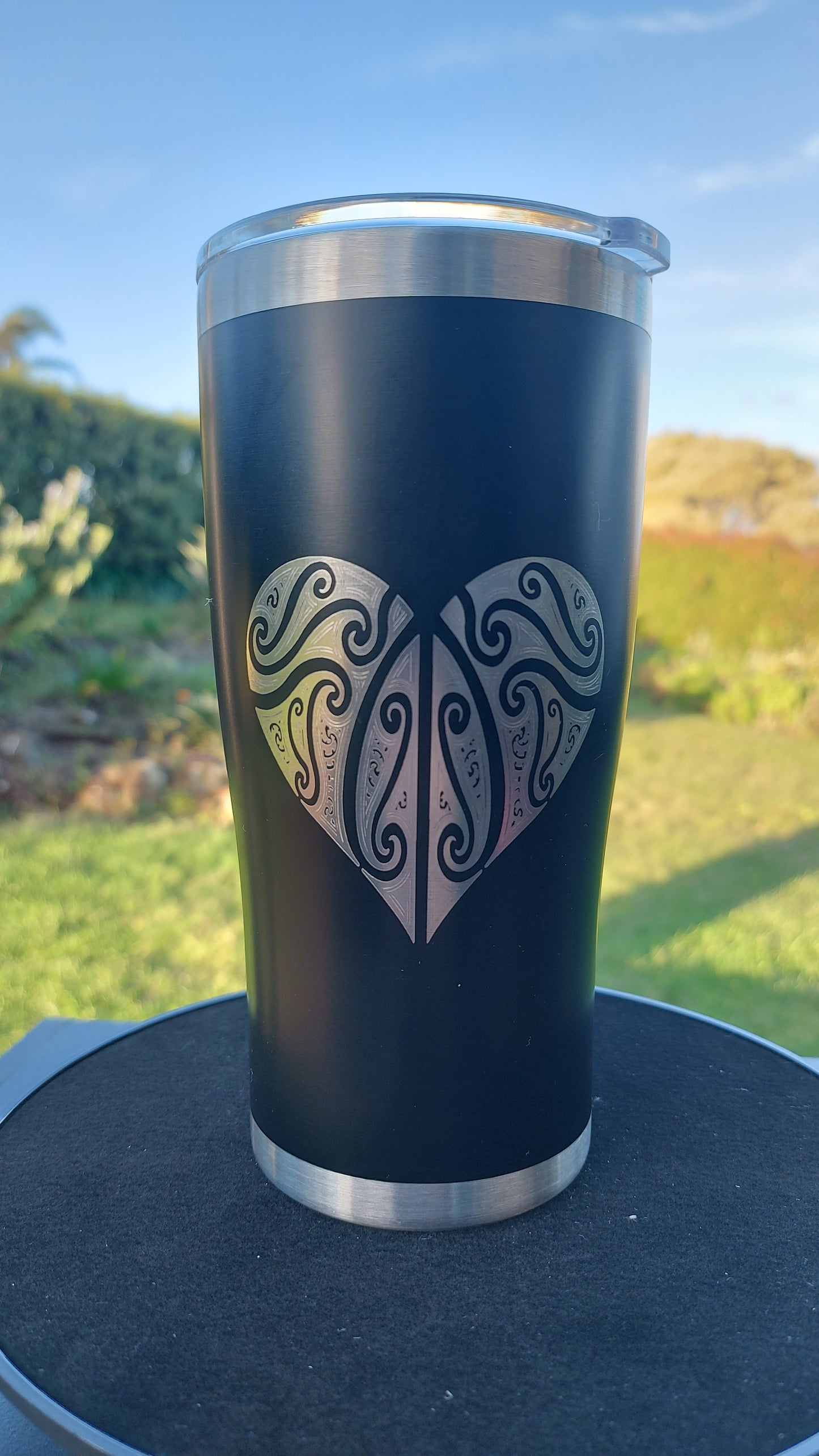 Unique Laser Engraved Travel Cup New Zealand Maori Heart Mug Tumbler 20oz 600ml Insulated Tumbler Laser Engraved Stainless Steel Tribal
