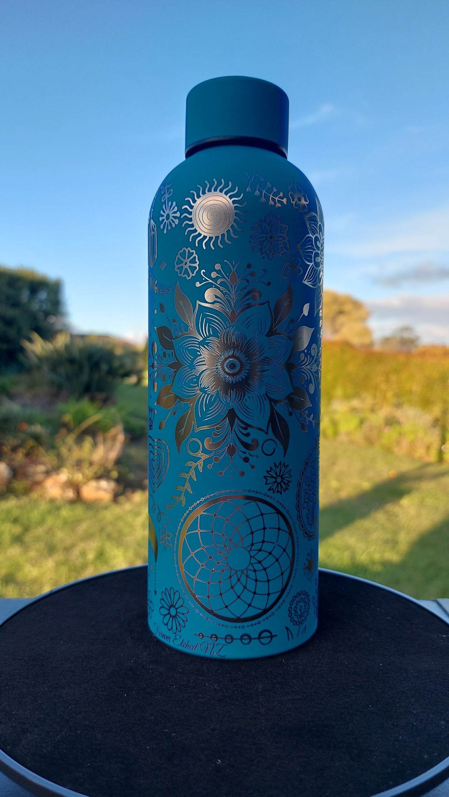 Unique Engraved Water Bottle Boho Mandela 500ml Laser Engraved Stainless Steel Gifts Drink Bottle Hearts Flowers