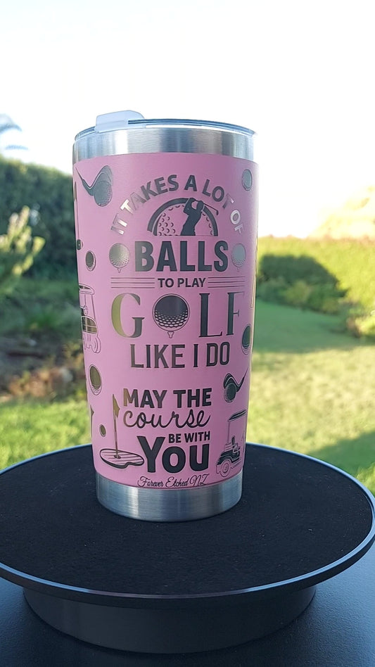 Unique Laser Engraved Travel Cup Wash Your Balls Mug Tumbler 20oz 600ml Insulated Tumbler Laser Engraved Stainless Steel Golfer Golfing