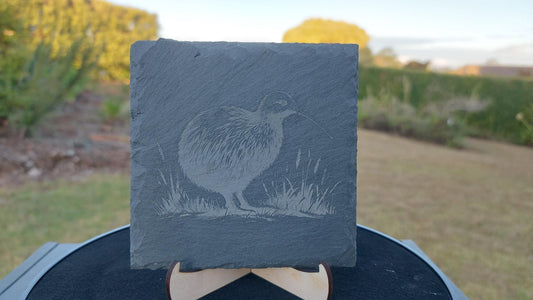 KIWI - New Zealand Birds Laser Etched Slate Coaster Native NZ Wildlife Endangered Native Animals Personalized Housewarming Birthday Gifts