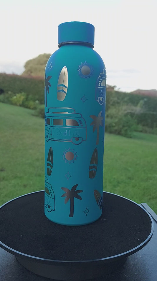 Surfing Beach Van Life Water Bottle - 500ml Various Colours
