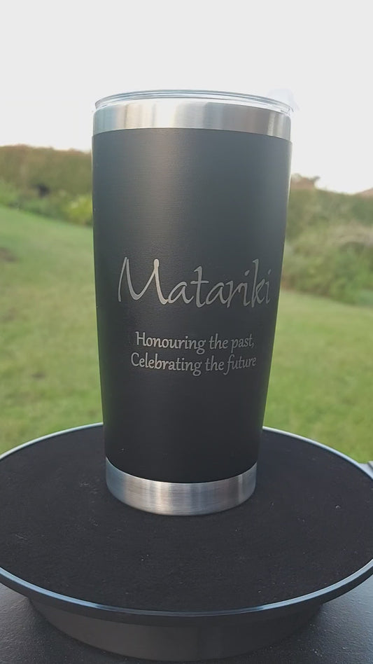 Unique Travel Cup MATARIKI Coffee Mug Black Tumbler 20oz Insulated Tumbler Laser Engraved Stainless Steel