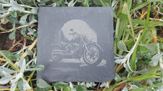 Laser Engraved Slate Coaster Vinatge Motorbikes, Housewarming Birthday Anniversary Gifts (Copy)